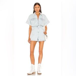 WeWoreWhat “Flight Romper” Rigid  Denim Jumpsuit NWT size S